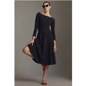 Reformation Wiley Long Sleeve Cotton
Jersey black Dress (New)